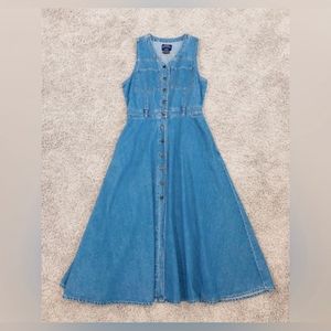Vintage denim maxi dress